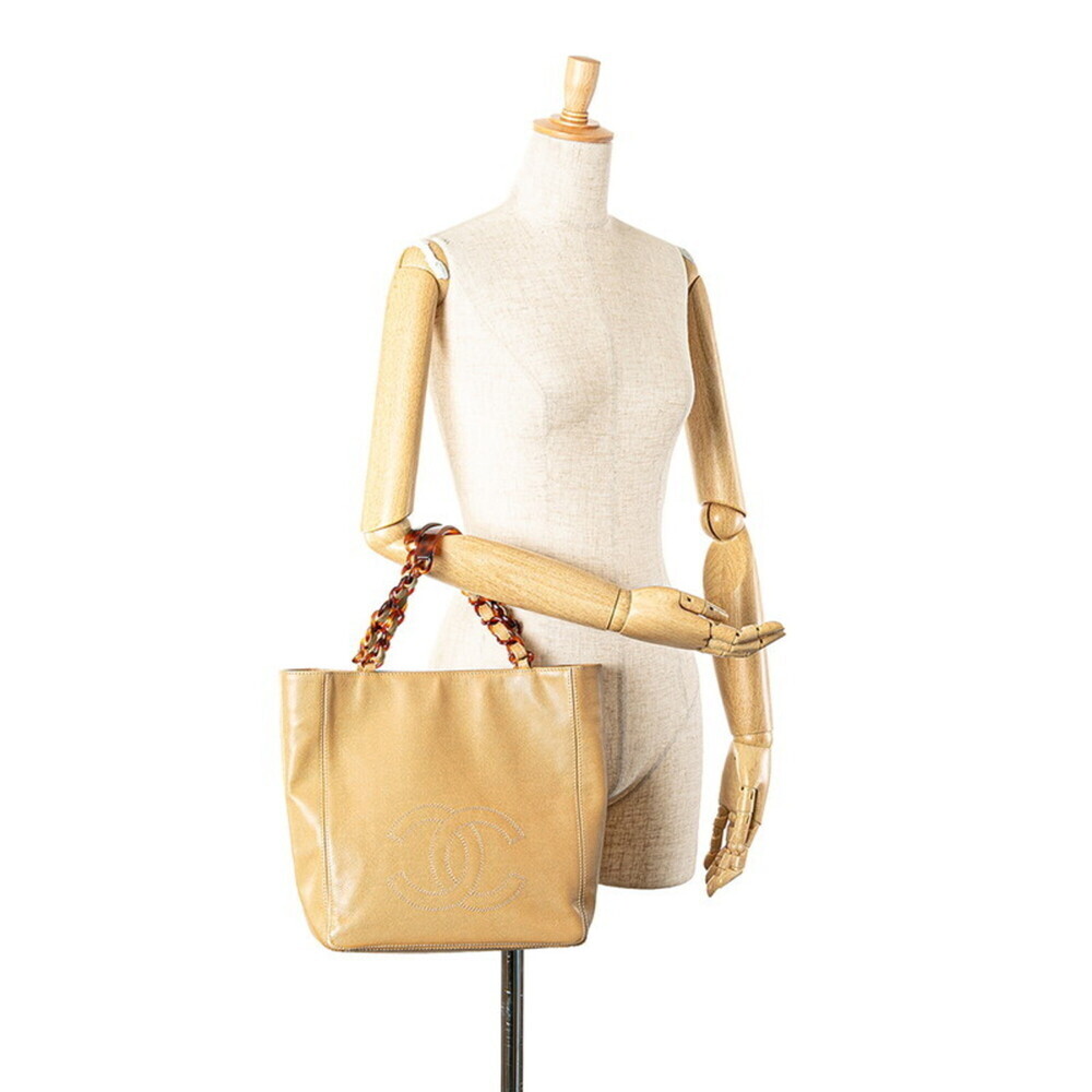 CHANEL Cream Caviar Leather Logo Shoulder Bag - Picture 14 of 14
